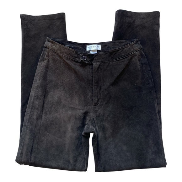 Hugo Buscati Pants - Women’s Vintage 90s Hugo Buscati Dark Brown 100% Leather Pants